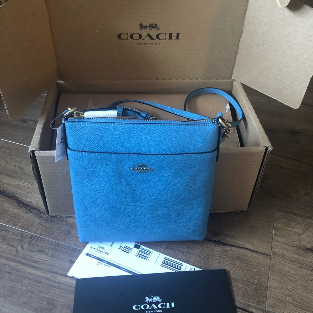 COACH-NWT BLUE LEATHER CROSSBODY